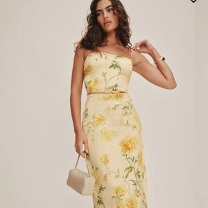 Reformation Silk Frankie Dress - Honeyglow